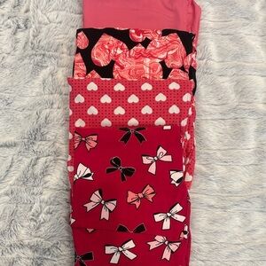 LuLaRoe Pink and Red Valentines Leggings Set